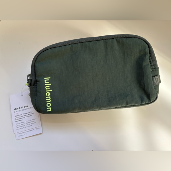 NWT Lululemon Mini Belt Bag Dark Forest/Faded Zap - Picture 1 of 3